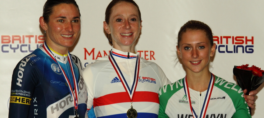 Women's 3000m Pursuit Podium - British National Track Championships 2010