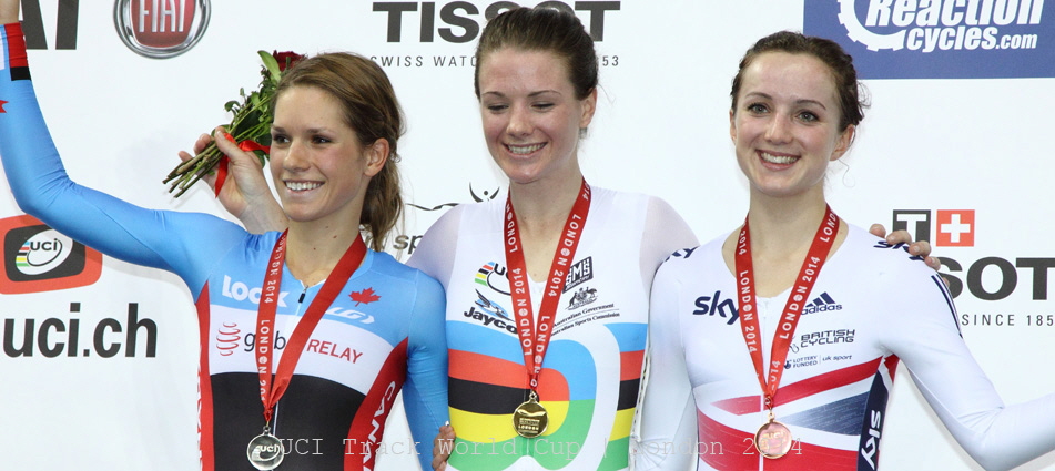 UCI TWC London  Amy Cure Women's Points Race  Podium 