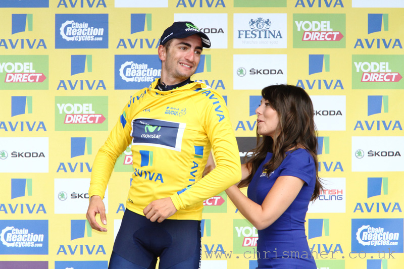Aviva Tour of Britain Stage 4, Yellow Jersey - Juan Jose Lobato - Movistar 