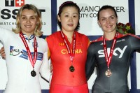 Women's Keirin Podium - UCI Track World Cup Classic